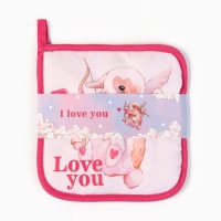 Набор кухонный Доляна Love you: подставка 15*15 см, прихватка 17*17см