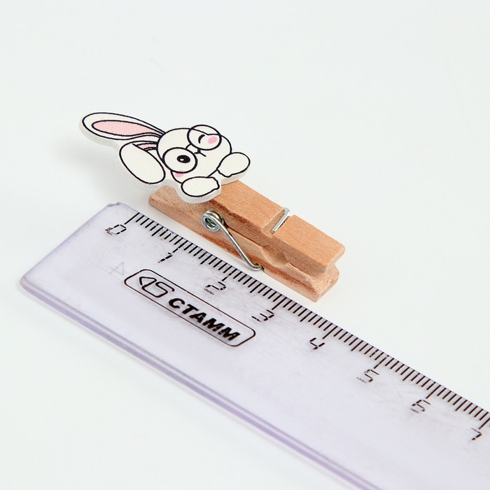 Прищепки декоративные с верёвкой для подвеса «Зайчики» набор 10 шт. — 1,5 × 12 × 14 см Прищепки декоративные с верёвкой для подвеса «Зайчики» набор 10 шт. — 1,5 × 12 × 14 см