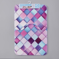 Набор ковриков для ванной и туалета Доляна &laquo;Мозаика&raquo;, 2 шт: 40&times;50, 50&times;80 см