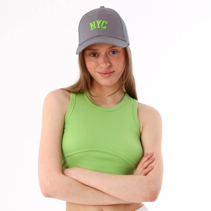 Кепка женская NYC, цвет серый, р-р 56 Кепка женская NYC, цвет серый, р-р 56