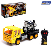 Грузовик радиоуправляемый &laquo;Эвакуатор&raquo;, с мотоциклом, работает от батареек, МИКС