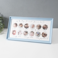 Фоторамка на 12 фото 4,5х4,5 см "Мой первый год" голубая 2х38х20 см