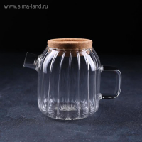 Кувшин для воды стеклянный с пробковой крышкой &laquo;Эко&raquo;, 600 мл, 17&times;11&times;13,5 см