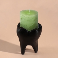 Подсвечник "Зуб" высота 9,5, 7,5*6,5 см черный