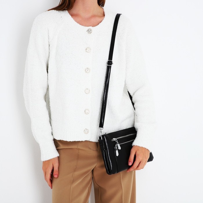 Сумка кросс-боди на молнии, цвет чёрный