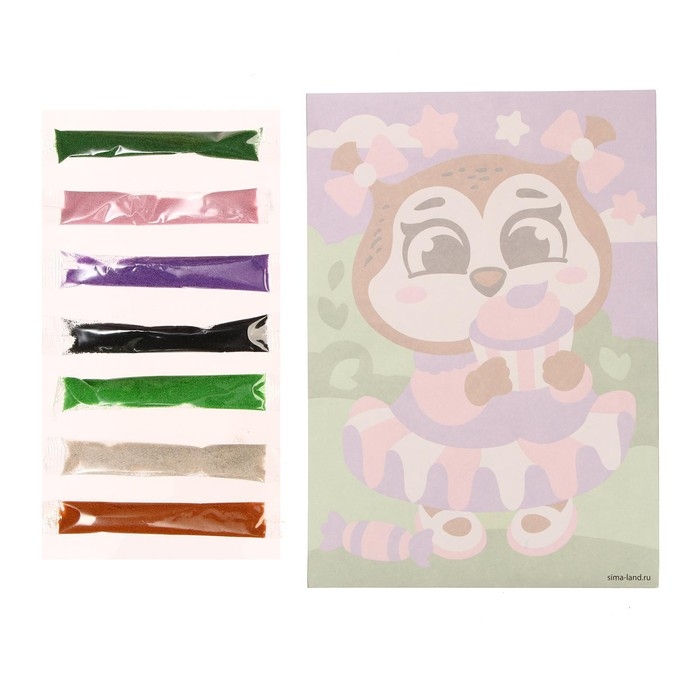 Фреска песком &laquo;Сова со сладостями&raquo;, 7 цв