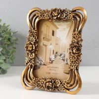 Фоторамка полистоун 10х15 см "Королевские розы в букете" тёмное золото 15х2х20 см Фоторамка полистоун 10х15 см "Королевские розы в букете" тёмное золото 15х2х20 см