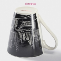 Кружка фарфоровая Доляна «Машина», 310 мл, цвет чёрный Кружка фарфоровая Доляна «Машина», 310 мл, цвет чёрный