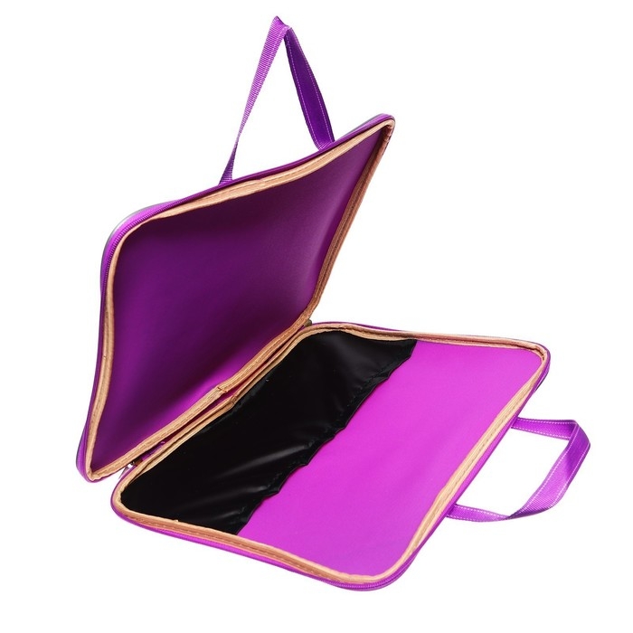 Папка с ручками текстильная А4, 360 х 270 х 20 мм, Папка с ручками текстильная А4, 360 х 270 х 20 мм, "Офис" 1Ш421, внутренний карман, фиолетовая