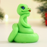 Новый год. Символ 2025. Фигурное мыло "Змейка Ёлочка" зеленое, 60г