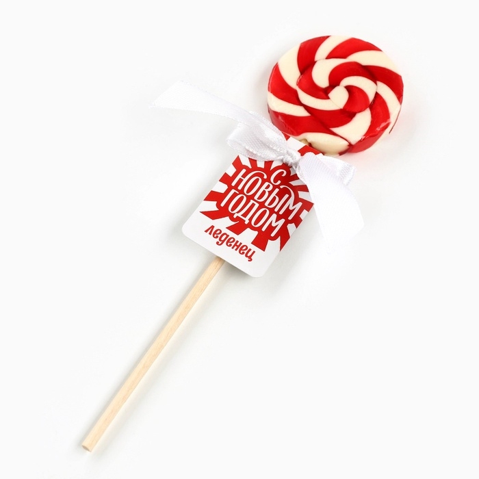 Леденец диск в пакете на палочке &laquo;С новым годом&raquo; вкус клубника 15 г