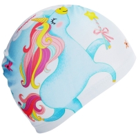 Шапочка для плавания детская ONLYTOP Kids &laquo;Единорог&raquo;, тканевая, обхват 46-52 см