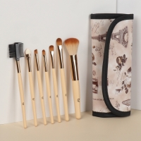 Набор кистей для макияжа «Франция», 7 предметов, чехол на кнопке, цвет бежевый/коричневый Набор кистей для макияжа «Франция», 7 предметов, чехол на кнопке, цвет бежевый/коричневый