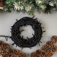 Гирлянда «Нить» 10 м, IP44, УМС, тёмная нить, 100 LED, свечение жёлтое, 220 В Гирлянда «Нить» 10 м, IP44, УМС, тёмная нить, 100 LED, свечение жёлтое, 220 В