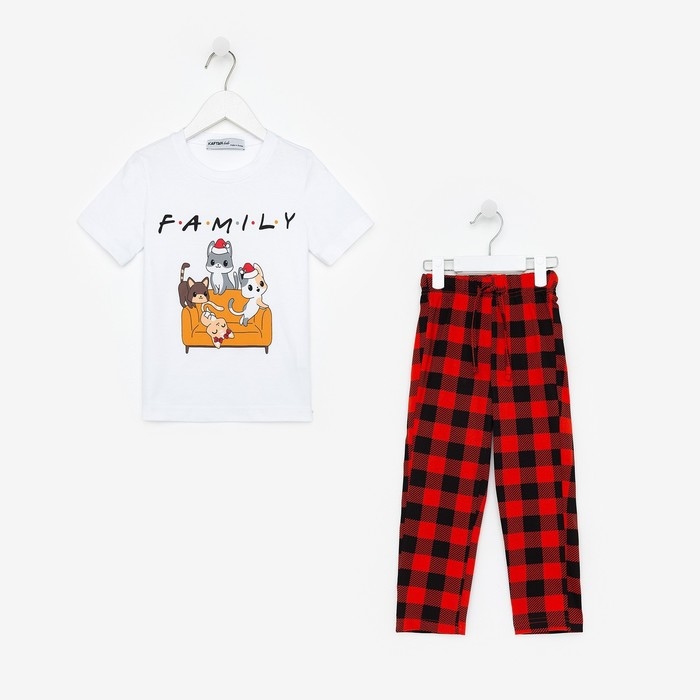 Пижама детская новогодняя KAFTAN "Family", размер 28 (86-92)