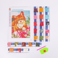 Алмазная мозаика с полным заполнением на холсте &laquo;Кот&raquo;, 20 х 30 см