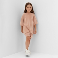 Костюм детский (футболка, шорты) KAFTAN Plushy р.36 (134-140), бежевый Костюм детский (футболка, шорты) KAFTAN Plushy р.36 (134-140), бежевый