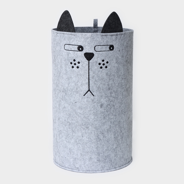 Корзина для хранения Funny &laquo;Котяра&raquo;, 29&times;29&times;54 см, цвет серый