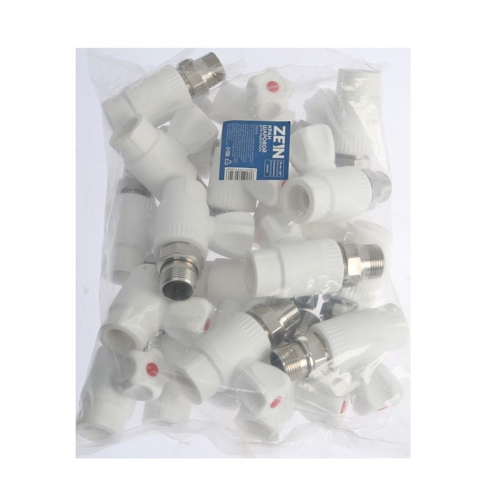 Кран шаровой для радиатора ZEIN, полипропиленовый, прямой, d=25 мм х 3/4"