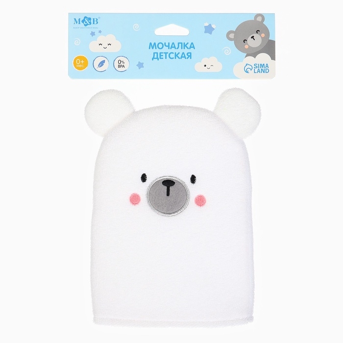 Детская мочалка для купания &laquo;Медвежонок&raquo;, махра