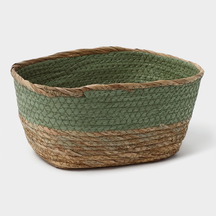 Корзина для хранения плетёная ручной работы LaDо́m &laquo;Лео&raquo;, 25&times;18&times;12 см, цвет зелёный