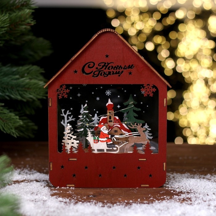 Новогодний декор с подсветкой «С новым годом» 16 × 5,5 × 20 см Новогодний декор с подсветкой «С новым годом» 16 × 5,5 × 20 см