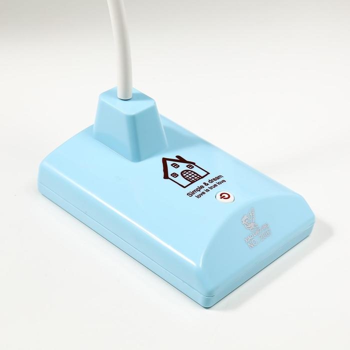 Лампа настольная 16291/1BL 16хLED 2Вт 2 режима USB АКБ голубой 9х12х46 см RISALUX