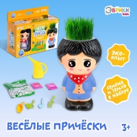 Набор для опытов &laquo;Весёлые прически: Мальчик&raquo;, выращиваем травку