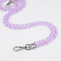 Цепочка для сумки, пластиковая, с карабинами, 23 × 17 мм, 68 см, цвет сиреневый/серебряный Цепочка для сумки, пластиковая, с карабинами, 23 × 17 мм, 68 см, цвет сиреневый/серебряный