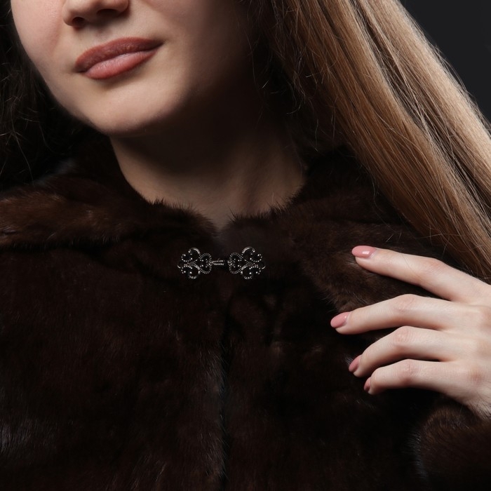 Декоративная застёжка, 4,5 &times; 1,5 см, цвет чёрный