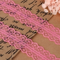 Кружево капроновое, 30 мм &times; 10 &plusmn; 1 м, цвет розовый
