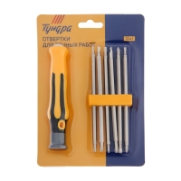 Отвертки для точных работ ТУНДРА, 12 в 1, держатель, двухсторонние биты 6 шт. Отвертки для точных работ ТУНДРА, 12 в 1, держатель, двухсторонние биты 6 шт.