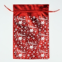 Мешочек подарочный парча &laquo;Снежинки&raquo;, красный, 20 х 30 см, Новый год