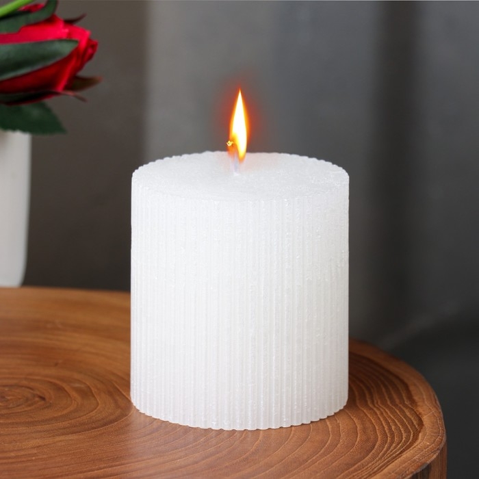 Свеча "Рельеф", 7&times;7.5см, перламутровый металлик