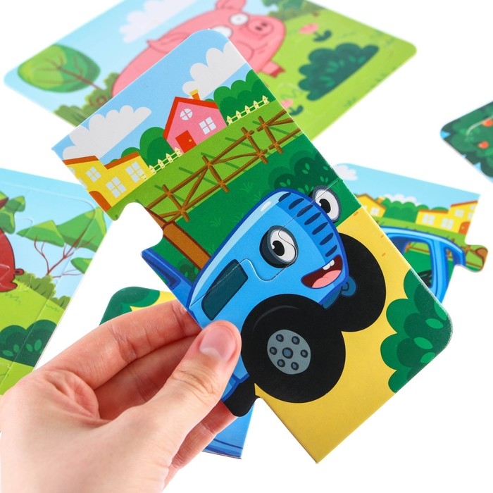 Набор пазлов 4 в 1 &laquo;Синий трактор на ферме&raquo;