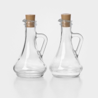 Набор стеклянных емкостей для масла-уксуса с пластиковой пробкой &laquo;Оливия&raquo;, 260 мл, 2 шт