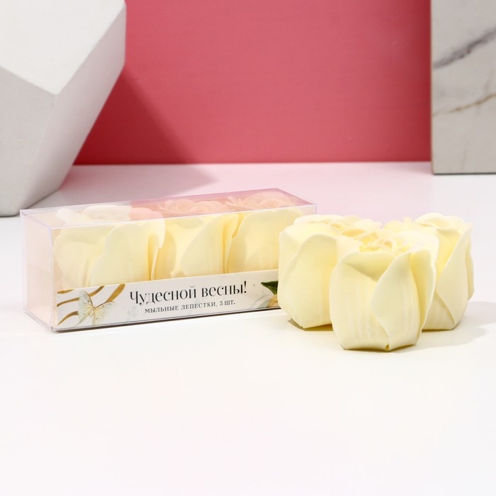 Мыло лепестковое &laquo;Чудесной весны!&raquo;, 3 шт, аромат цветочный, ЧИСТОЕ СЧАСТЬЕ