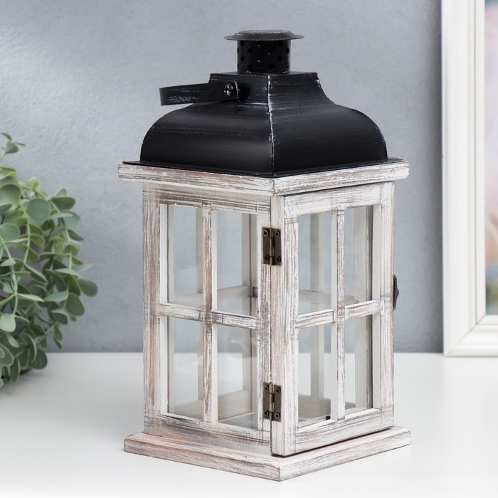 Подсвечник дерево Подсвечник дерево "Фонарь- окна" серый набор 3 шт 21,5х11,5х11,5 28,5х13,2х13,2 38х18х18 см 737234