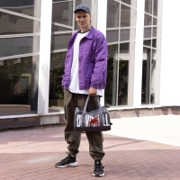 Сумка спортивная мужская, TEXTURA, маленький размер, цвет серый Сумка спортивная мужская, TEXTURA, маленький размер, цвет серый