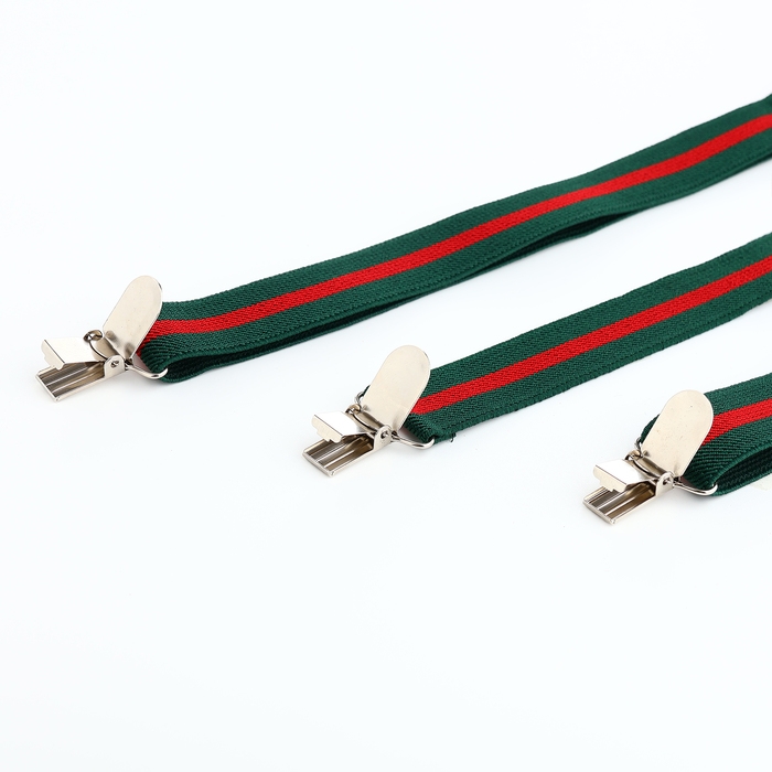 Подтяжки взрослые, ширина 2,5 см, цвет зелёный/красный Подтяжки взрослые, ширина 2,5 см, цвет зелёный/красный