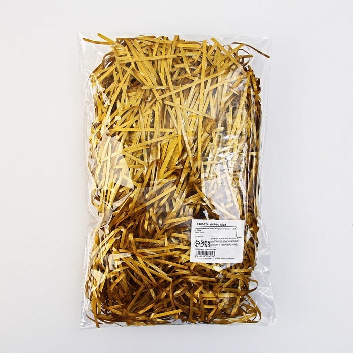 Наполнитель для шаров и подарков, упаковка, &laquo;Золото&raquo; , 15 х 26 см