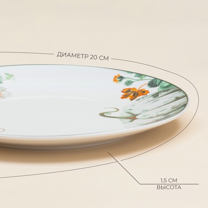 Тарелка SL Home «Фете дэ ла мойсон», d=20 см, обеденная, фарфор Тарелка SL Home «Фете дэ ла мойсон», d=20 см, обеденная, фарфор