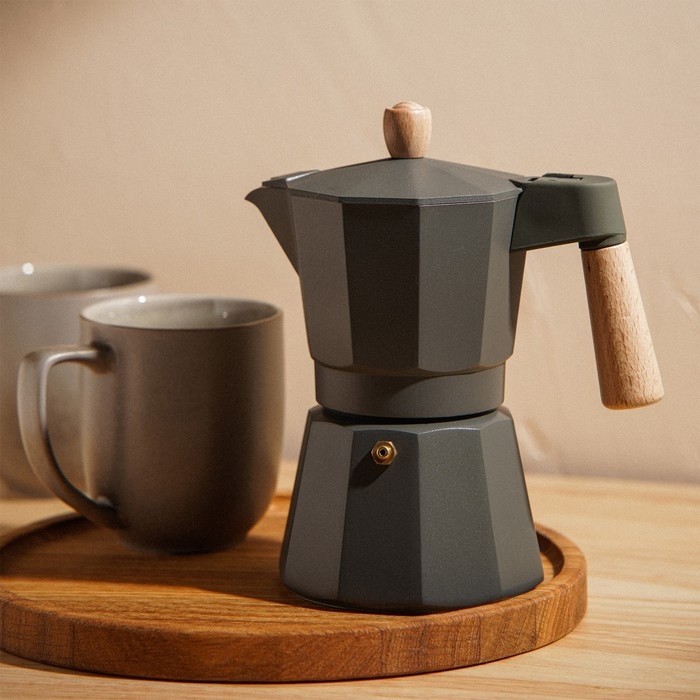 Кофеварка гейзерная SL Home &laquo;Ферамо&raquo;, 300 мл, 11&times;15,5&times;20 см, цвет оливковый