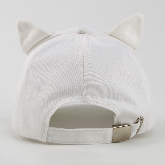Кепка детская для девочки "Котик", с ушками, цвет белый р-р 52-54 5-7 лет