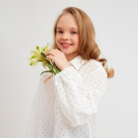 Рубашка детская MINAKU: Cotton collection цвет белый, рост 110 Рубашка детская MINAKU: Cotton collection цвет белый, рост 110