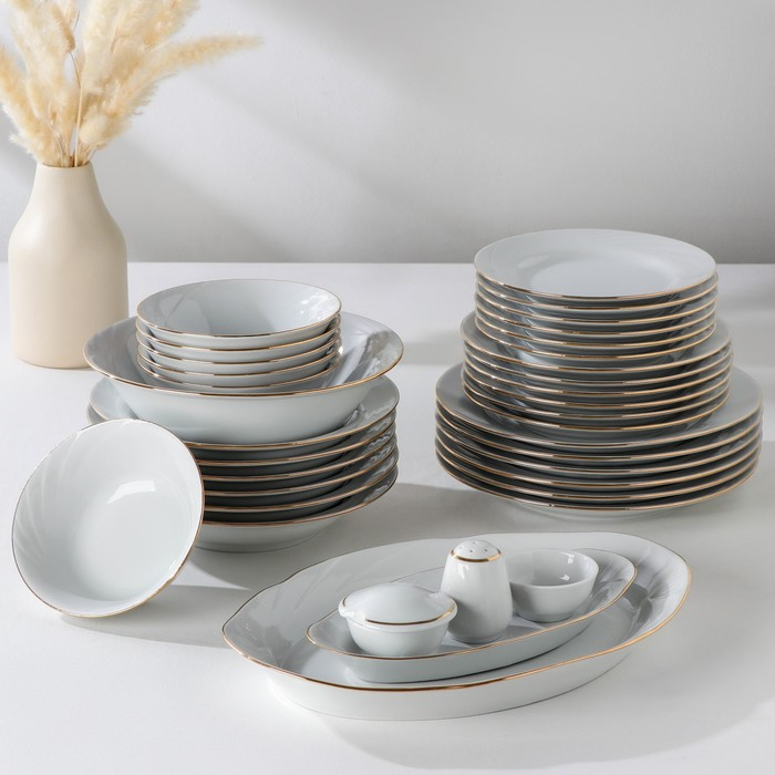 Сервиз столовый фарфоровый «Голубка», 36 предметов, 4 вида тарелок Сервиз столовый фарфоровый «Голубка», 36 предметов, 4 вида тарелок