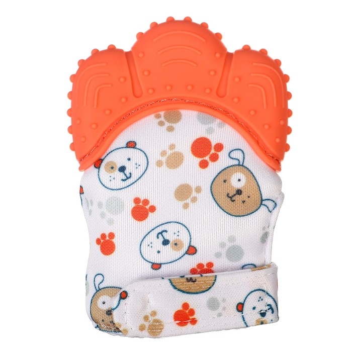 Прорезыватель-рукавичка «Собачки», цвет красный, Крошка Я Прорезыватель-рукавичка «Собачки», цвет красный, Крошка Я