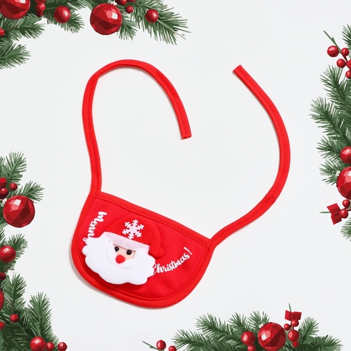 Новый год. Воротник для собак Новый год. Воротник для собак "Санта", красный