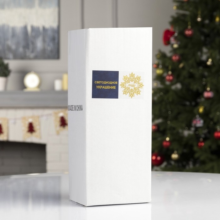 Светодиодная фигура &laquo;Свечка в ёлке&raquo; 15 &times; 32 &times; 11 см, металл, батарейки ААх3 (не в комплекте), свечение тёплое белое