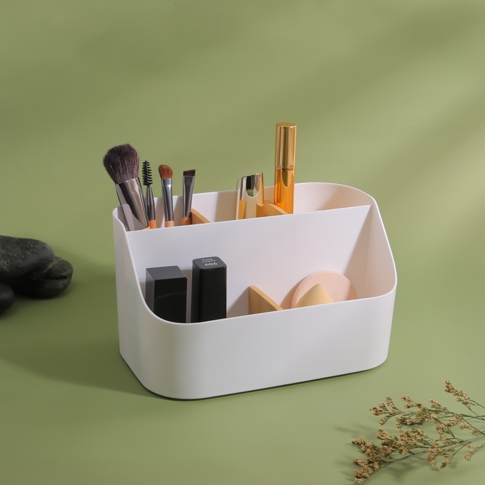 Органайзер для хранения &laquo;BAMBOO&raquo;, 5 секций, передвижные секции, 18,5 &times; 11,5 &times; 10,6 см, цвет белый